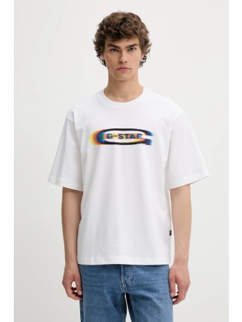 βαμβακερό μπλουζάκι g-star ανδρικό, χρώμα άσπρο
