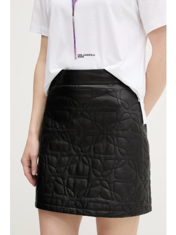 δερμάτινη φούστα hugo χρώμα μαύρο, 50542332 κύριο υλικό