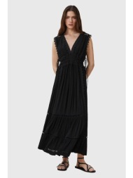 φόρεμα allsaints xanthe χρώμα: μαύρο, w302dc 100% ecovero