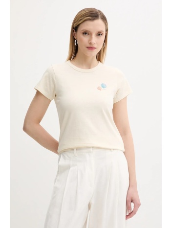 βαμβακερό μπλουζάκι rag & bone χρώμα μπεζ, wcc25pt030ms31