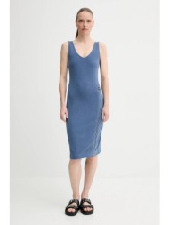 βαμβακερό φόρεμα g-star χρώμα: μπλε, d26593-e040 100% οργανικό βαμβάκι