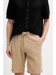 λινό σορτς lindbergh χρώμα: πράσινο, 30-505020 55% βαμβάκι, 45% λινό