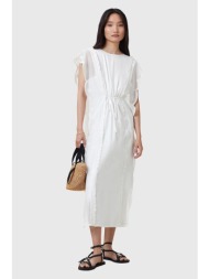 βαμβακερό φόρεμα allsaints ola χρώμα: άσπρο, w197dc κύριο υλικό: 100% οργανικό βαμβάκι
φόδρα: 100% l