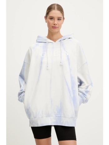 μπλούζα guess χρώμα μπλε, με κουκούλα, v5gq16 kcrq0 κύριο