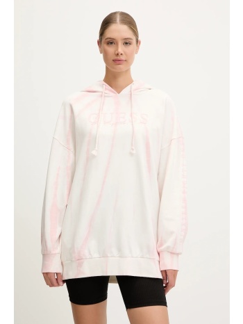 μπλούζα guess χρώμα ροζ, με κουκούλα, v5gq16 kcrq0 κύριο