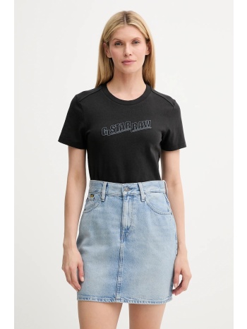βαμβακερό μπλουζάκι g-star χρώμα μαύρο, d26248-d101 100%