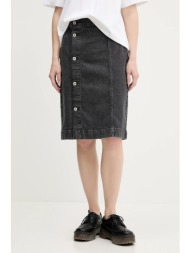 τζιν φούστα karl lagerfeld jeans χρώμα: γκρι, a3w12010 79% ανακυκλωμένο βαμβάκι, 20% ανακυκλωμένο βα