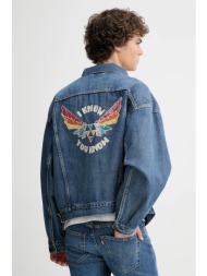 τζιν μπουφάν levi`s pride one family trucker χρώμα: μπλε, 002ff 100% βαμβάκι