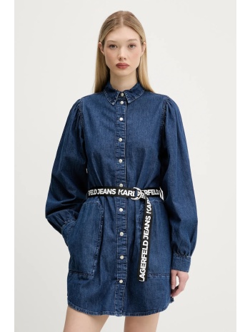 φόρεμα τζιν karl lagerfeld jeans χρώμα ναυτικό μπλε