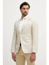 μάλλινο σακάκι boss ανδρικό, χρώμα: μπεζ, 50545883 κύριο υλικό: 68% παρθένο μαλλί, 18% μετάξι, 14% λ