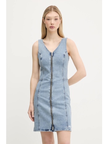 φόρεμα τζιν karl lagerfeld jeans χρώμα μπλε, a3w13016