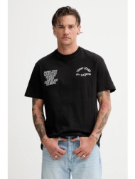 βαμβακερό μπλουζάκι tommy jeans ανδρικό, χρώμα: μαύρο, dm0dm21592 100% βαμβάκι