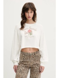 βαμβακερή μπλούζα με μακριά μανίκια vans χρώμα: μπεζ, vn000mdcfs81 100% βαμβάκι