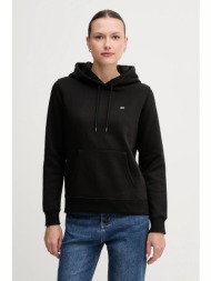 μπλούζα tommy jeans χρώμα: μαύρο, με κουκούλα, dw0dw19958 κύριο υλικό: 80% βαμβάκι, 20% πολυεστέρας

