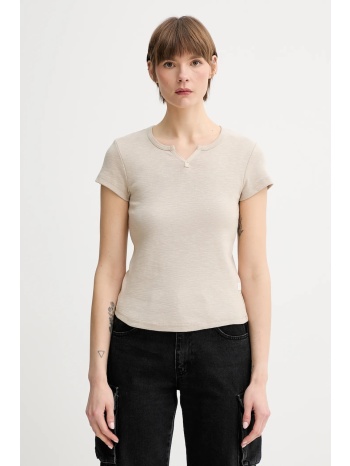 βαμβακερό μπλουζάκι g-star χρώμα μπεζ, d26075-d958 100%
