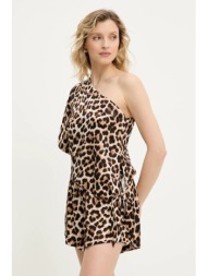 μπλούζα και σορτς answear lab χρώμα: καφέ 63% ρεγιόν, 37% βισκόζη