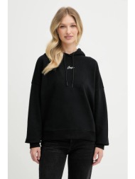 βαμβακερή μπλούζα boss orange γυναικεία, χρώμα: μαύρο, με κουκούλα, 50547572 κύριο υλικό: 100% βαμβά