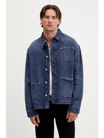 πουκάμισο μπουφάν tommy jeans χρώμα ναυτικό μπλε