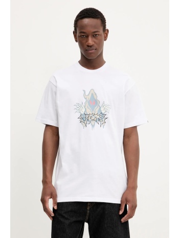 βαμβακερό μπλουζάκι vans ανδρικό, χρώμα άσπρο