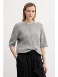 μάλλινη ζακέτα samsoe samsoe saanoura χρώμα: γκρι, f25200115 32% αιγοκάμηλος, 32% μαλλί μερινό, 30% 