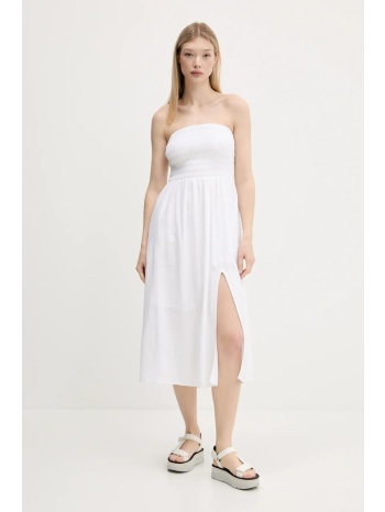 λινό φόρεμα hollister co. χρώμα άσπρο, ki359-1209
