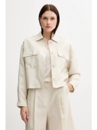 σακάκι με λινό μείγμα united colors of benetton χρώμα: μπεζ, 25bvdn08b κύριο υλικό: 64% lyocell, 36%