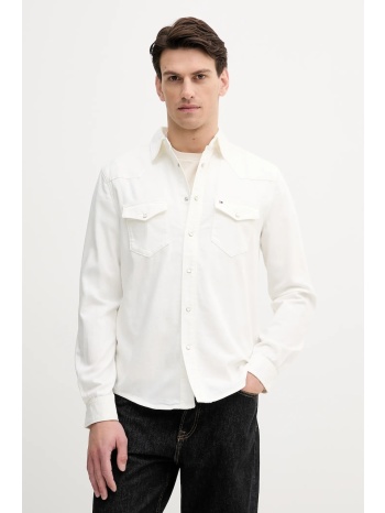 τζιν πουκάμισο tommy hilfiger ανδρικό, χρώμα μπεζ