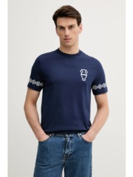 βαμβακερό μπλουζάκι united colors of benetton ανδρικό, χρώμα: ναυτικό μπλε, 3bl0u10af 100% βαμβάκι