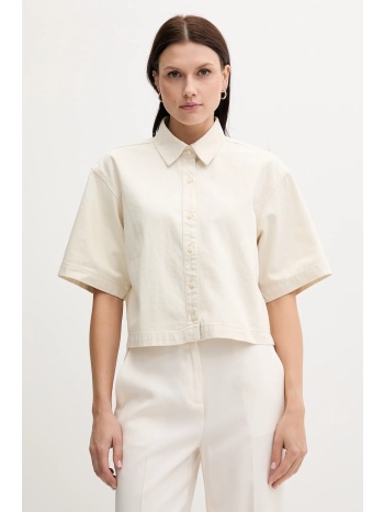 πουκάμισο με μείγμα από λινό calvin klein jeans χρώμα