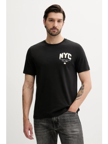 βαμβακερό μπλουζάκι tommy hilfiger ανδρικό, χρώμα μαύρο