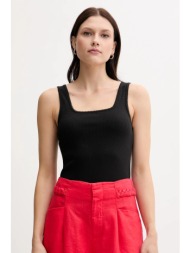 top tommy hilfiger χρώμα: μαύρο, ww0ww45444 95% βισκόζη, 5% ελαστάν