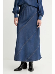 τζιν φούστα munthe parson χρώμα: μπλε, 252122225207 100% lyocell tencel
