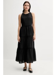 φόρεμα από λινό μείγμα pedro del hierro χρώμα: μαύρο, 3819824 41% lyocell, 30% λινό, 29% βισκόζη