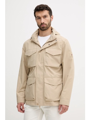 μπουφάν tommy hilfiger χρώμα μπεζ, mw0mw40223 100%
