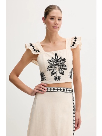 μπλούζα με μείγμα από λινό hoss intropia γυναικεία, χρώμα