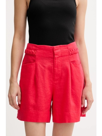 σορτς από λινό pedro del hierro χρώμα κόκκινο, 2459132
