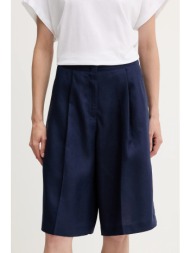 λινό σορτς united colors of benetton χρώμα: ναυτικό μπλε, 45bvd9026 64% lyocell, 36% λινό