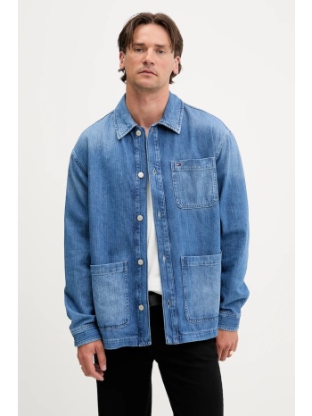 πουκάμισο μπουφάν tommy jeans χρώμα μπλε, dm0dm21241 78%