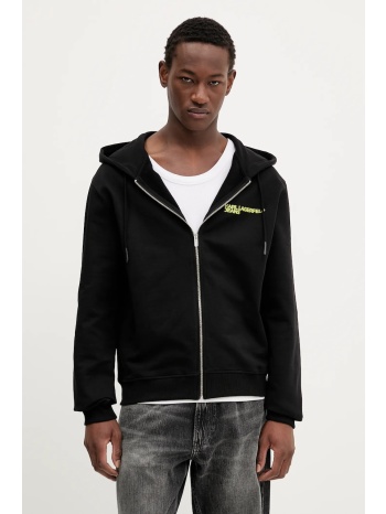 βαμβακερή μπλούζα karl lagerfeld jeans χρώμα μαύρο, με