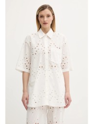 βαμβακερό πουκάμισο gestuz χρώμα: άσπρο, 10910509 100% βαμβάκι