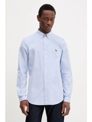 βαμβακερό πουκάμισο ps paul smith ανδρικό, χρώμα μπλε