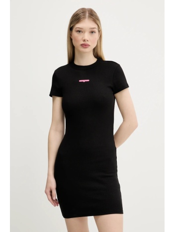 φόρεμα tommy jeans χρώμα μαύρο, dw0dw21186 96% βαμβάκι, 4%