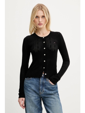 πλεκτή ζακέτα tommy jeans χρώμα μαύρο, dw0dw20966 50%