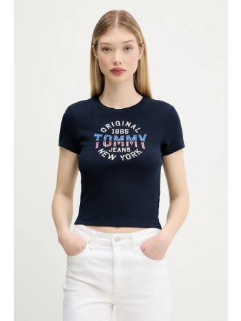 μπλουζάκι tommy jeans χρώμα ναυτικό μπλε, dw0dw21421 95%