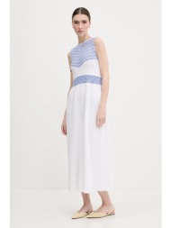 φόρεμα united colors of benetton χρώμα: μπλε, 1194ev02a 93% βαμβάκι, 7% ακρυλικό