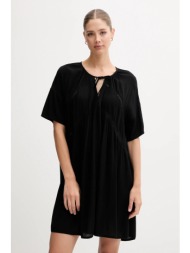 φόρεμα united colors of benetton χρώμα: μαύρο, 4vw95v02b 100% βισκόζη