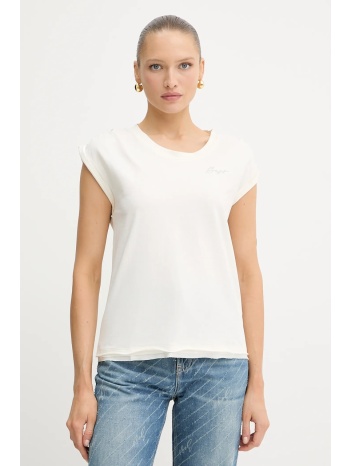 βαμβακερό τοπ boss orange χρώμα μπεζ, 50545521 100% βαμβάκι