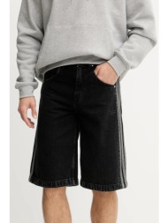 τζιν σορτς adidas originals firebird ανδρικό, χρώμα: μαύρο, jc6719 100% βαμβάκι