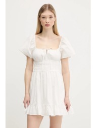 βαμβακερό φόρεμα tommy jeans χρώμα: άσπρο, dw0dw20882 100% βαμβάκι