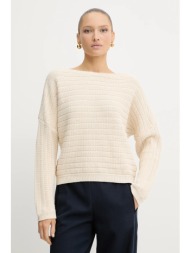 πουλόβερ boss χρώμα: μπεζ, 50543049 91% βαμβάκι, 9% πολυεστέρας